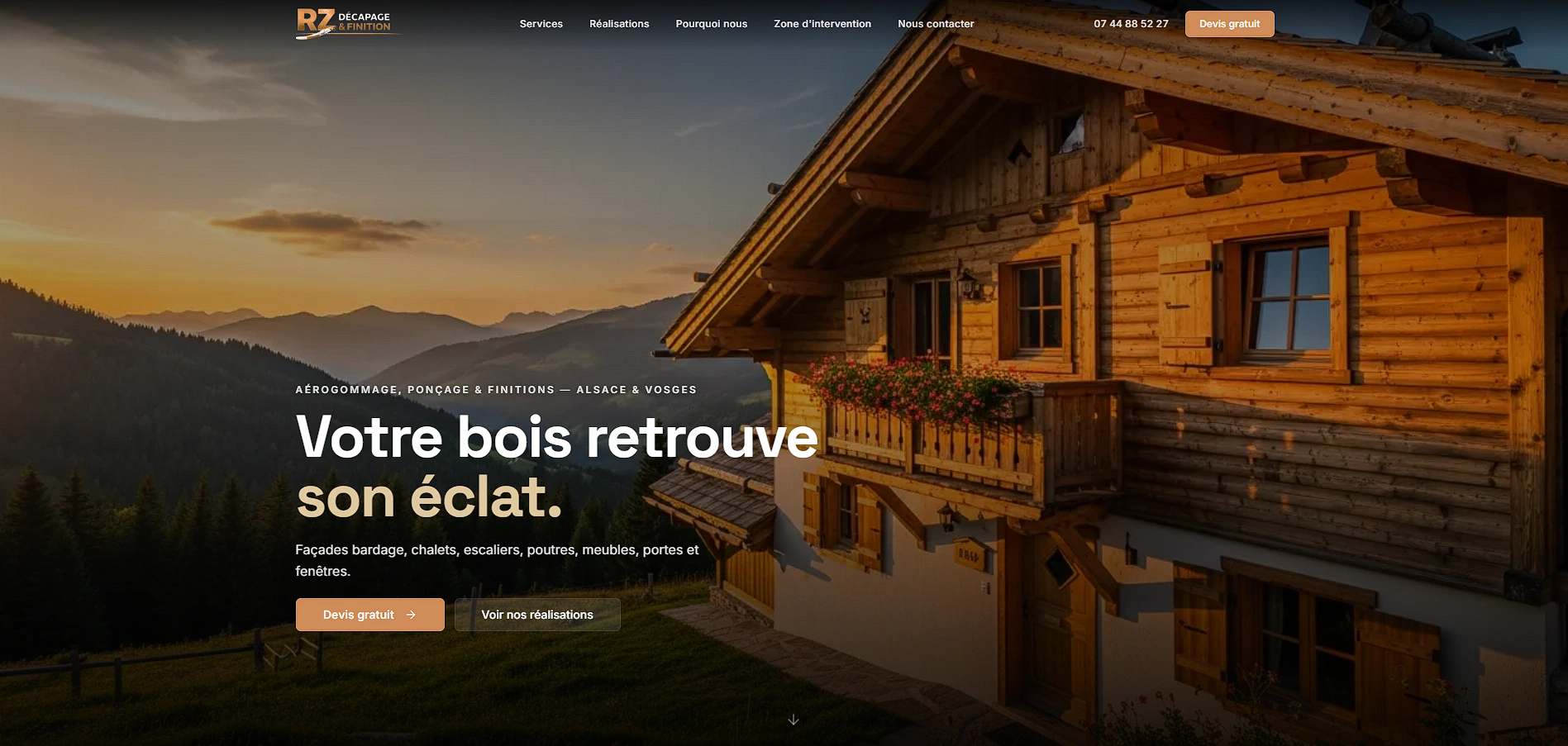 Capture du site RZ Décapage & Finition